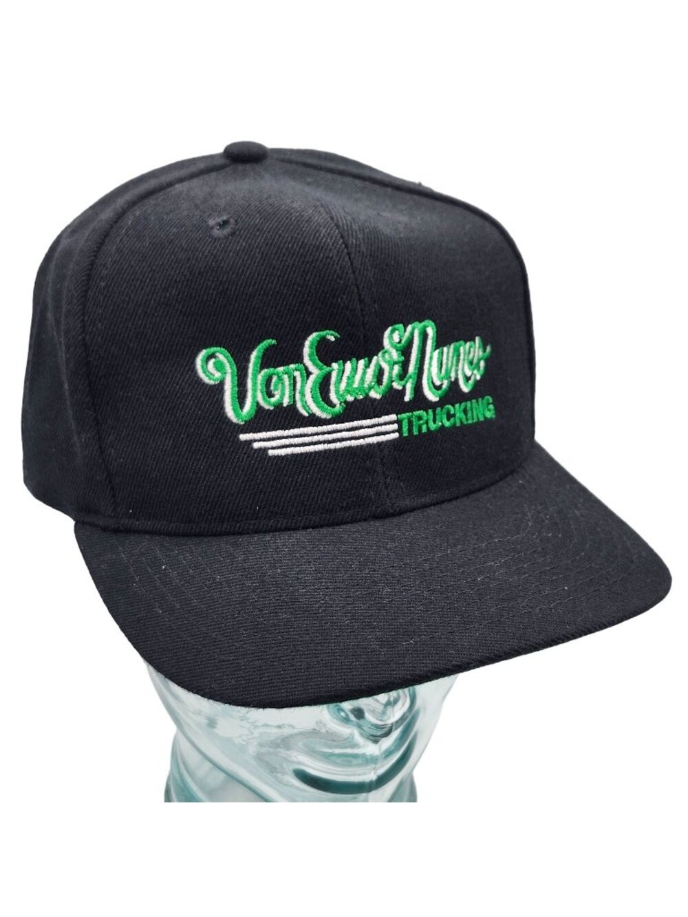 Von Ewo Nunes Trucking Snapback Hat Black Embroidered Otto Cap Adjustable
